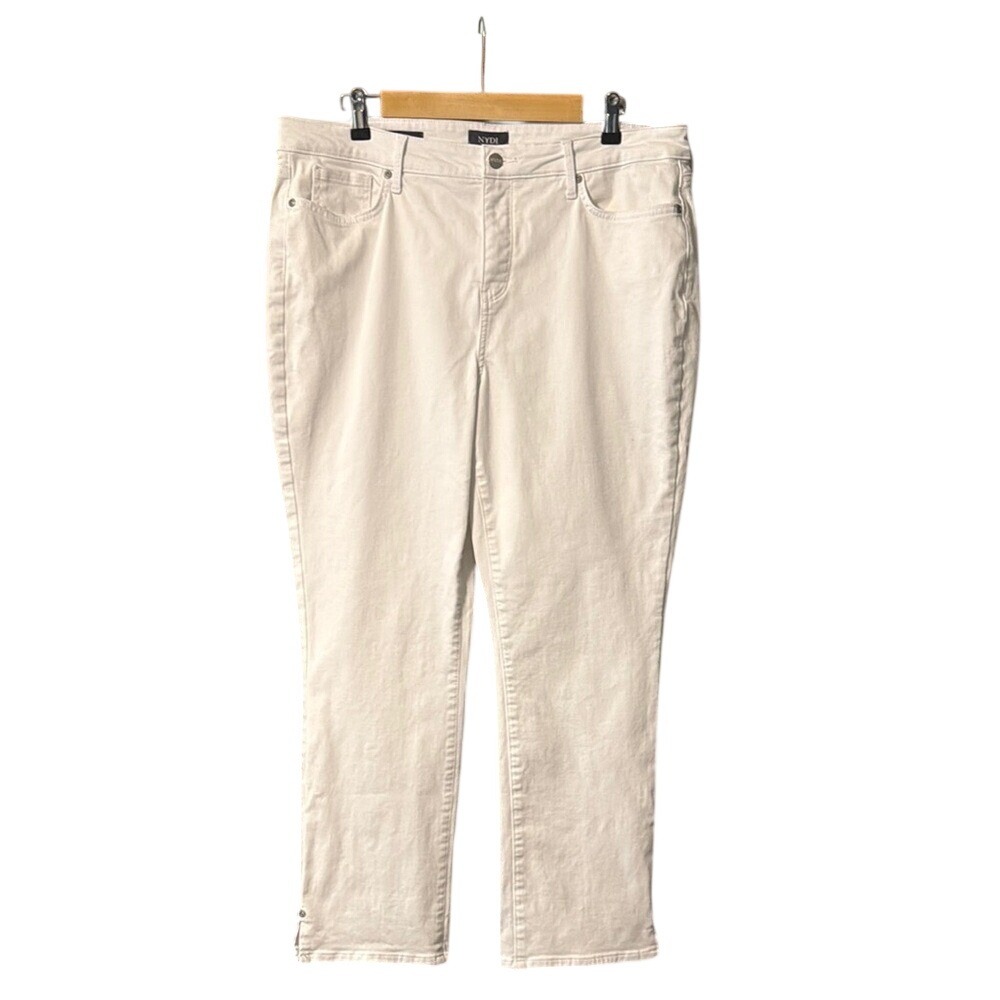 NYDJ - Sheri Slim - Lift X Tuck Technology White Denim Pants Size 16